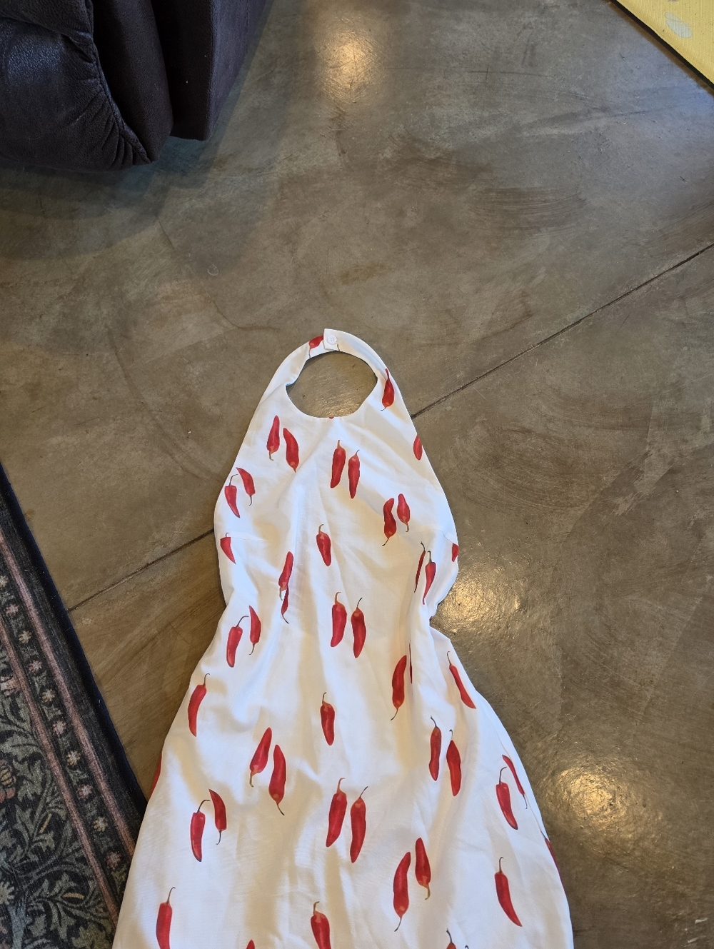 NWT Commense Chili Pepper Halter Neck White Mini Dress Open Back - Picture 3 of 9